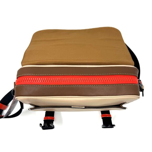 Coach Track Crossbody In Colorblock With Coach Stamp Steam Beige Leather CH106 - Picture 3 of 8